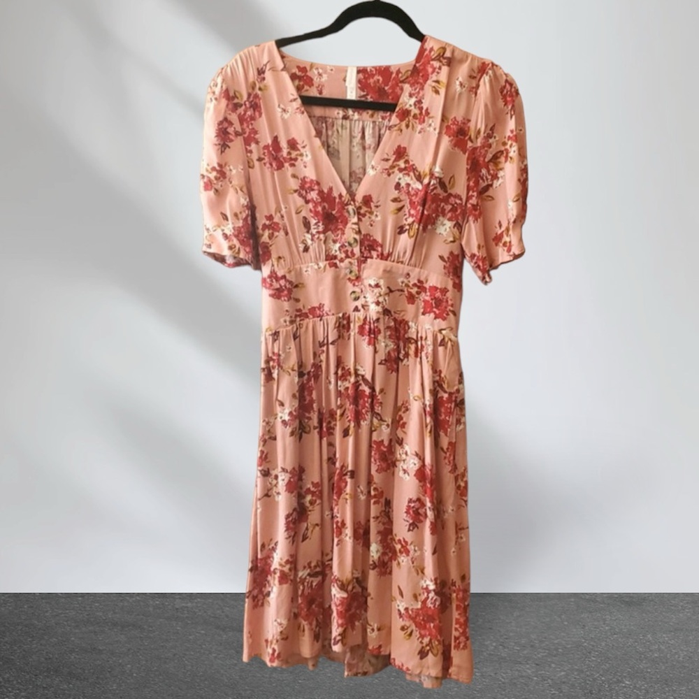 Pink floral dress